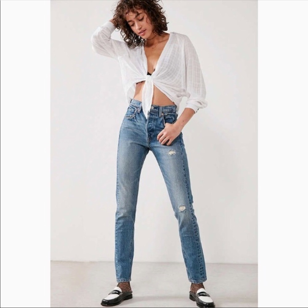 Levi’s 501s altered moody blues jean